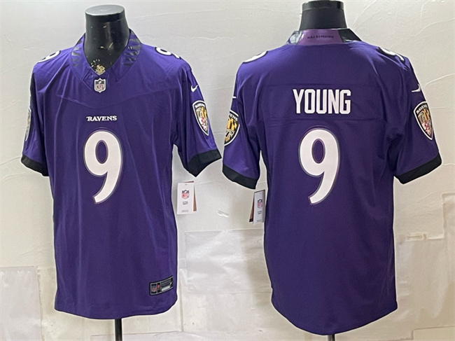 Men's Baltimore Ravens #9 Zion Young Purple 2026 F.U.S.E. Vapor Stitched Limited Football Jersey Men's Baltimore Ravens #9 Zion Young Purple 2026 F.U.S.E. Vapor Stitched Limited Football Jersey